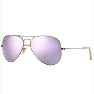 Ray Ban mirrored purple aviator sunglasses